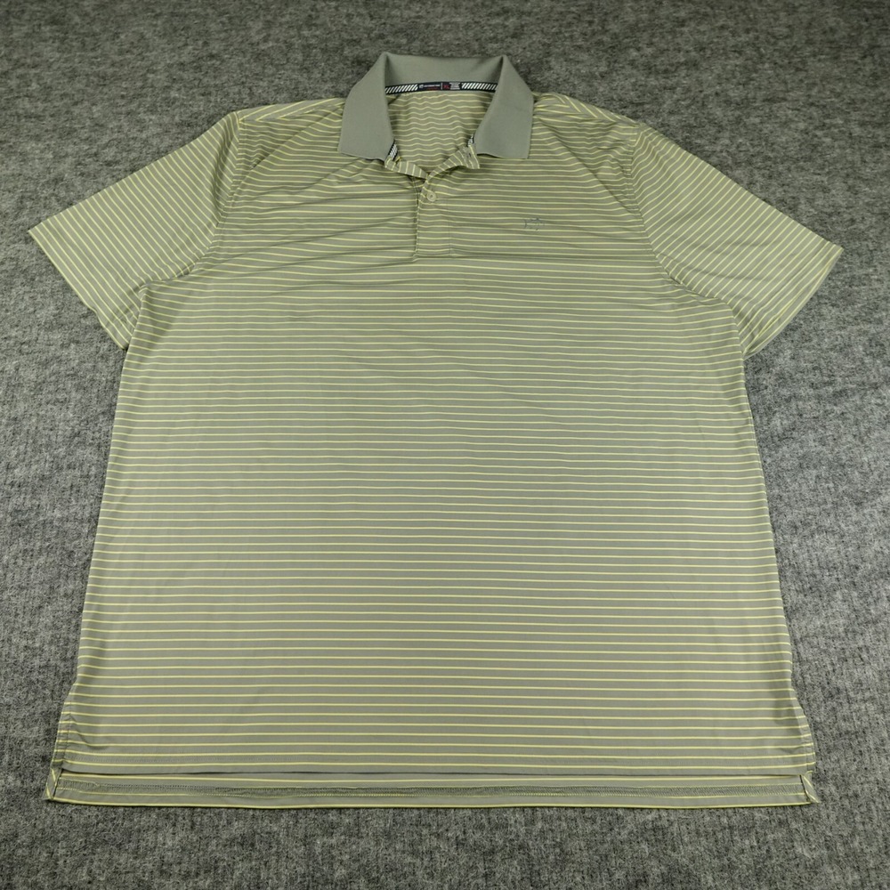Southern Tide Polo Shirt Mens Extra Large Gray Striped Tide To Trail Performance